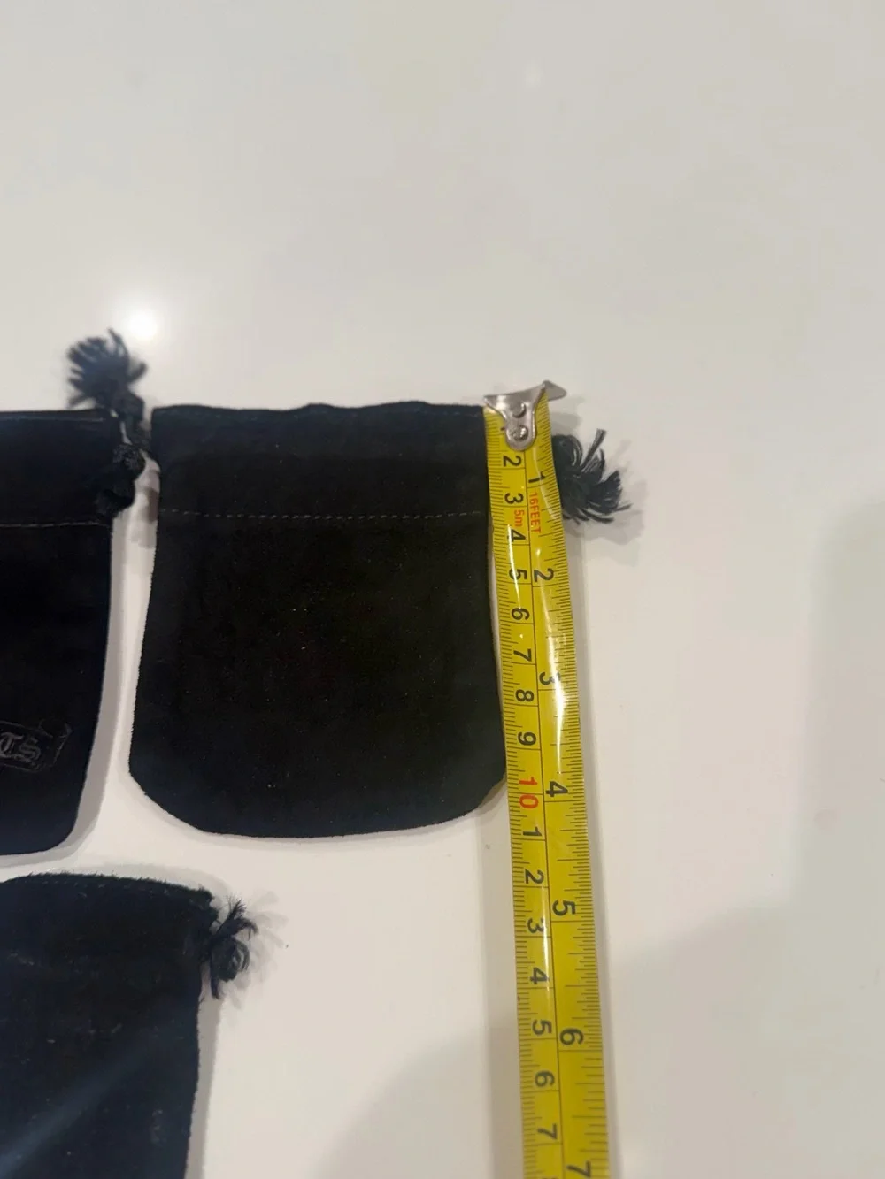 Chrome Hearts Black Velvet Drawstring Pouch Trio